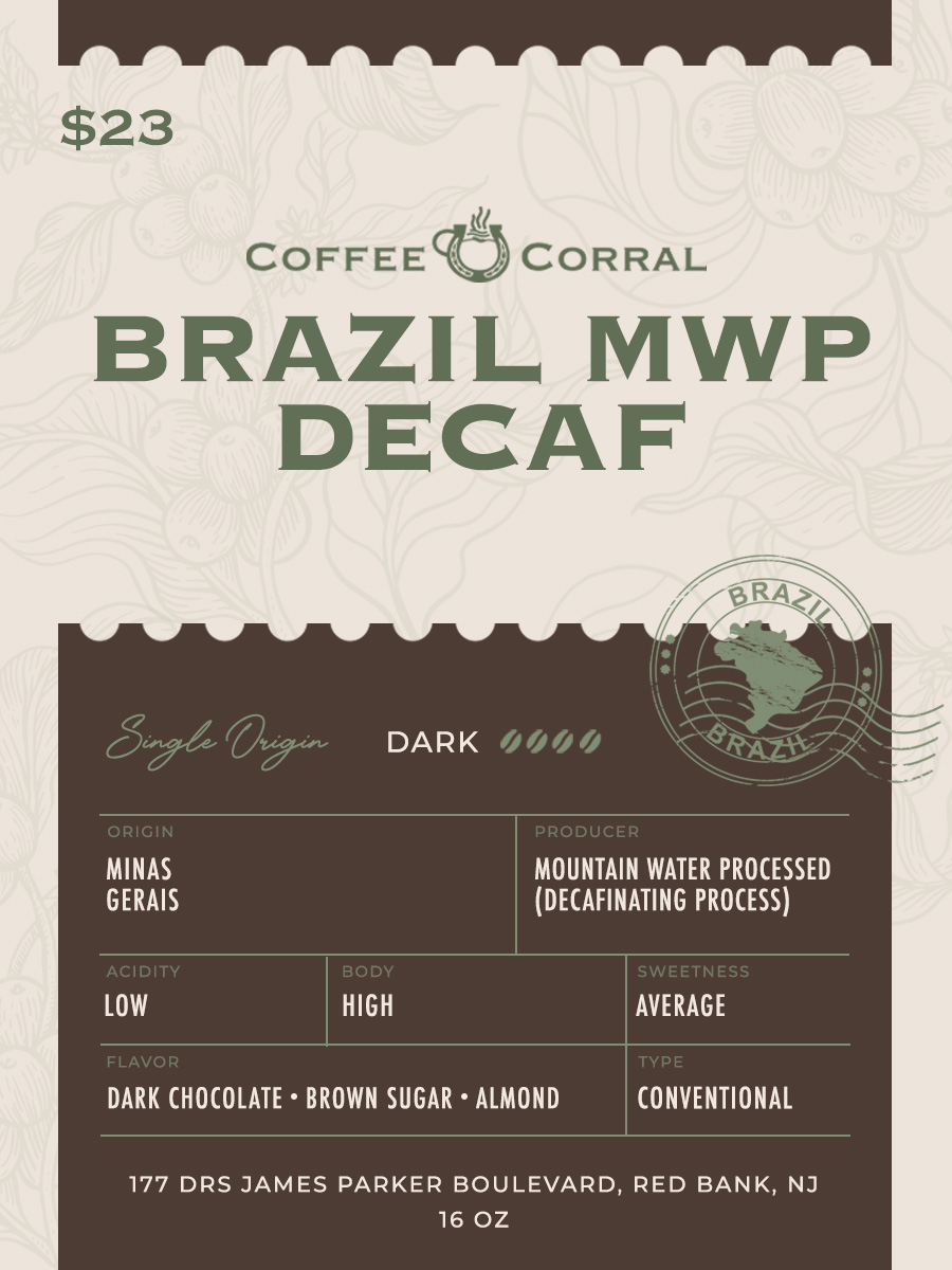 Brazil MWP Decaf | Coffee Corral - Full Medium Roast