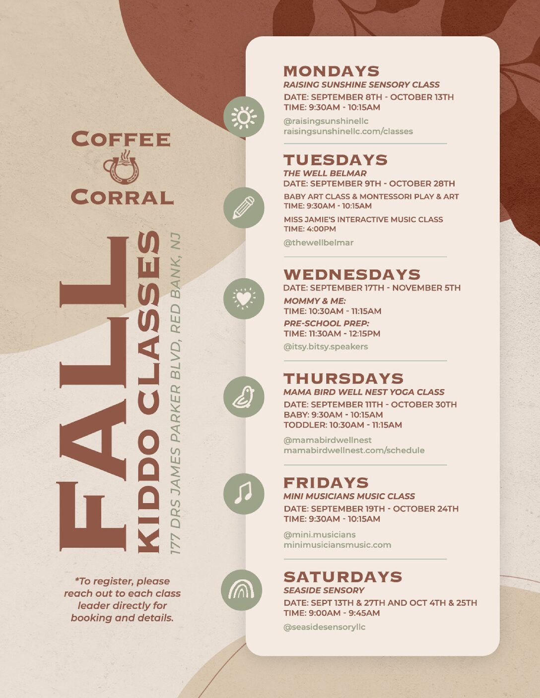 Fall Kiddo Classes in The Corral